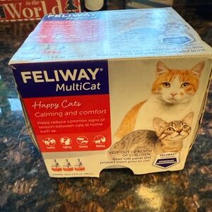 NIB Feliway Multi-Cat Set of 3 Diffuser Refills- Calming & Comfort